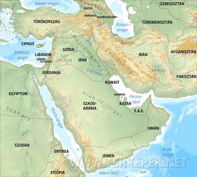 Közel-Kelet térkép